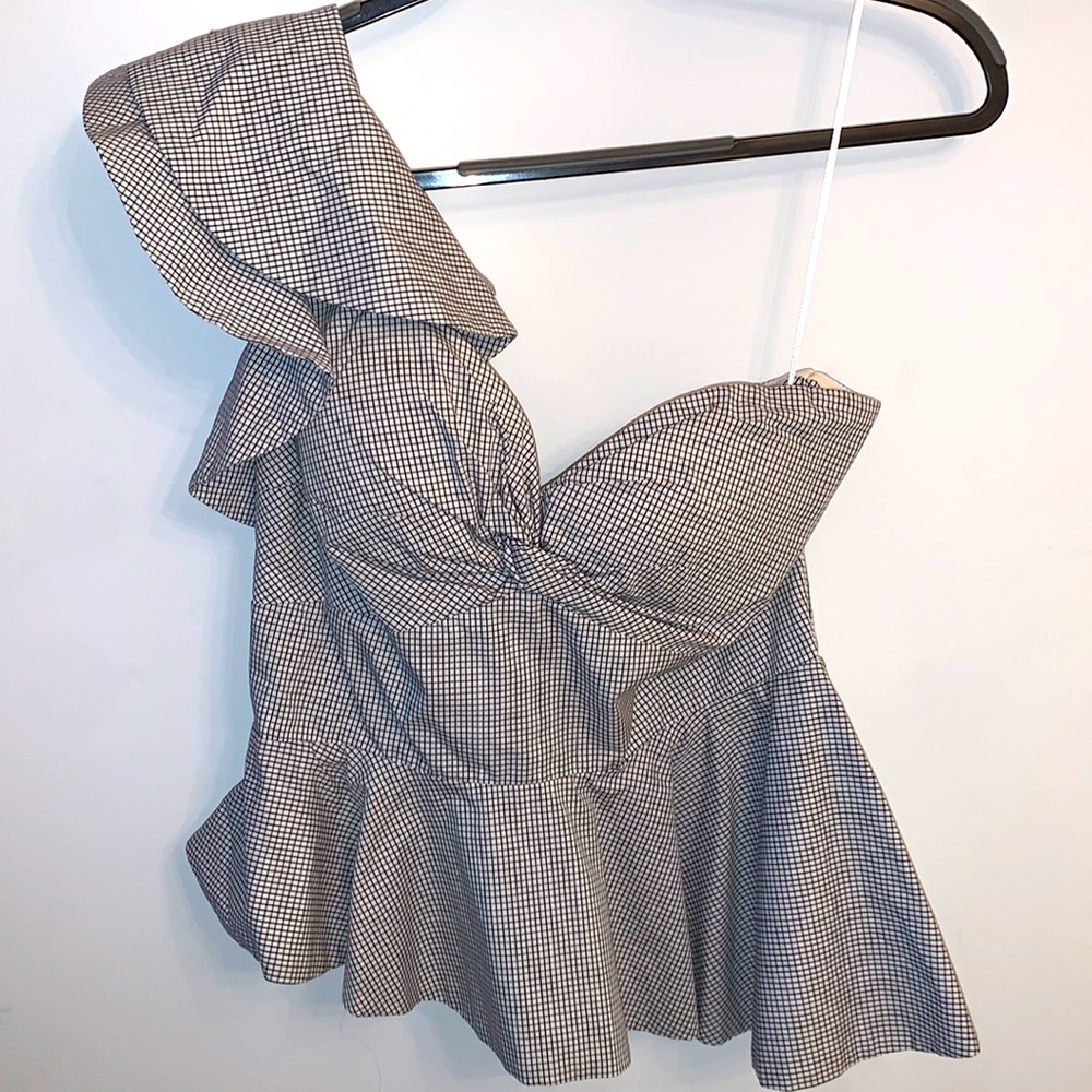 One Shoulder Peplum Top